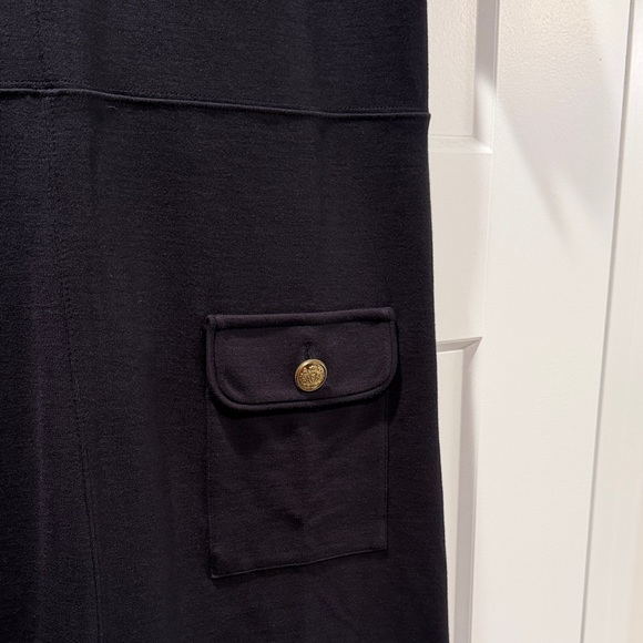 LOFT, medium, Chic Black Ponte Collared Mini Dress - Picture 3 of 5